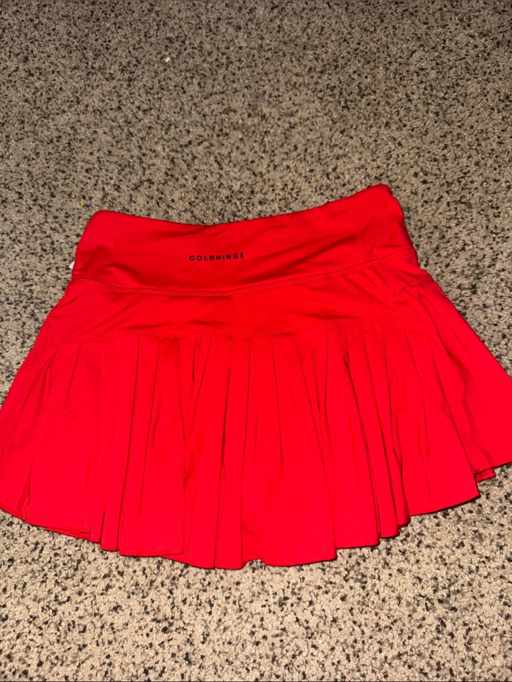 Goldhinge Red Pleated Athletic Skirt